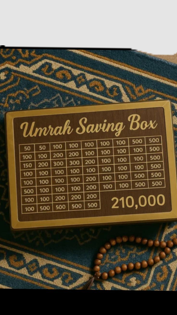 Umrah Saving Box - Wooden Islamic Money Saving Box 280 Day Umrah Saving Box Plan Turning Your Dreams Into Reality